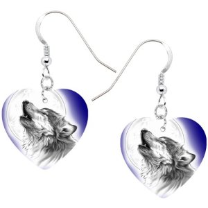 wolf earrings
