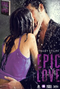 Young hugging couple kissing under a rain, in passion